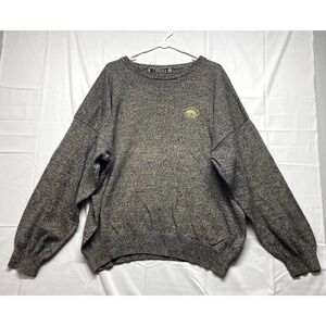 BOAST USA Cannabis Sweater Mens XL Navy Green Knitted Long Sleeve Pullover